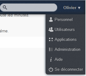 Menu "Administration" ownCloud